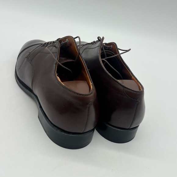 Brooks Brothers Mens 12 D Dark Brown Leather Oxford Cap Toe Dress Shoes 00063. - Picture 5 of 14